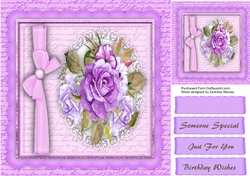Lilac Roses and Side Bow 