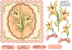 Beautiful Lillys on scalloped Mats 