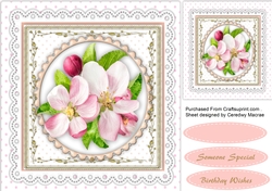 Beautiful Apple Blossom on lace 
