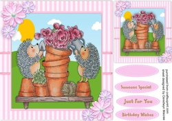 Hedgehog Watering the Roses