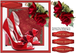 Beautiful red shoes and Roses