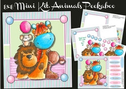 8x8 Mini Kit,Animals Peekaboo