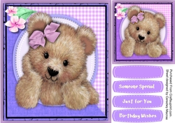 Cute Fuzzy Bear Lilac
