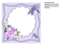 Incert Dragonflys and Roses lilac