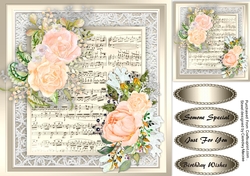 Pink Roses on Vintage Lace 