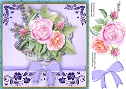 Watercoloured Roses on a scalloped frame