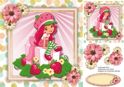Little Miss Strawberry on a gift box