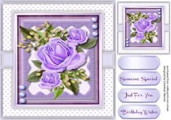 Lilac Roses on Cut Out Lace