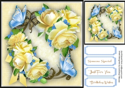 ROSES forget-me-nots and butterflys