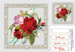 Beautiful Red Roses on a scripy mat