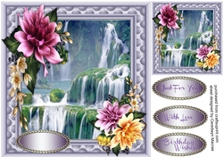 Beautiful Waterfall and Dalias