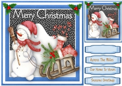 Lovely Snowman and Sleigh
