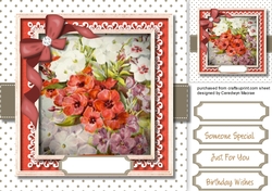 Beautiful Red Flowers in a Lace Frame