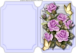 Print, cut and fold Deep lilas roses and butterflys