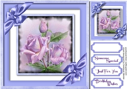 Beautiful Lilac Roses and Ribbon Bows