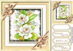 Beautiful White Roses and Ribbon Bows