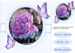 Beautiful Lilac Rose and Butterflys