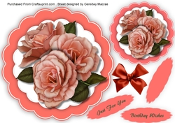 Beautiful Roses on a Orange mat
