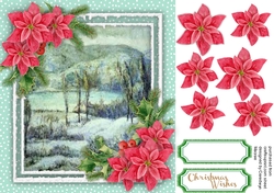 Beautiful Snow Scene on a Aqua Mat