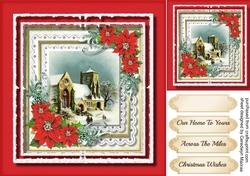 Beautiful Church with Red poinsettias