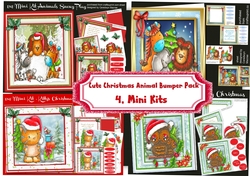 Cute Christmas Animals ,4 Mini Bumper Pack