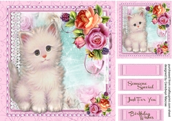 Beautiful Kitty with Roses