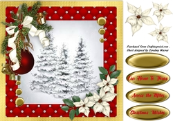 Beautiful Fir Trees and Poinsettias 