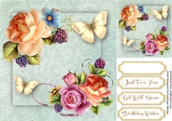 Beautiful English Roses and Butterflys