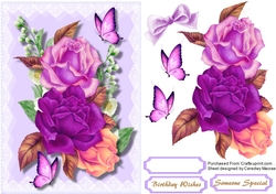 Beautiful roses on a Lace Mat 