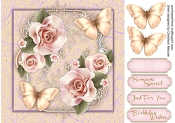 Golden Butterflys and Roses
