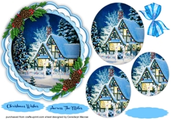 Beautiful Christmas House in the Snow ( Pyramid)