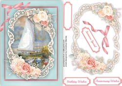 Beautiful Roses on Shaped lace