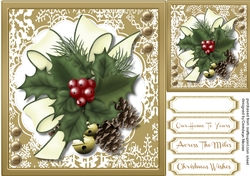 Beautiful Christmas Pine cones and Holly