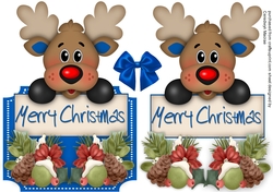Over The Edge , Reindeer greetings , Blue