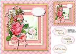 Pink Roses 0n a Double Frame
