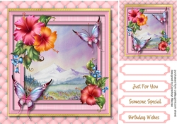 Butterflys and Alpine Scene