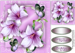 Beautiful Mavue Logic Lillies and  butterflys