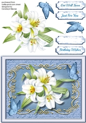 Beautiful Lillys on a Scroll mat
