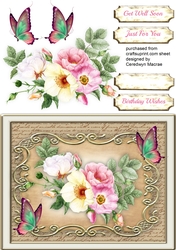 Beautiful Roses on a Scroll mat