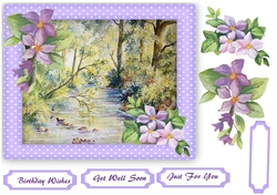 Beautiful forest Stream in Polka Frame