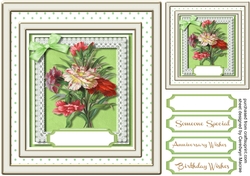 Beautiful Carnations on lace 