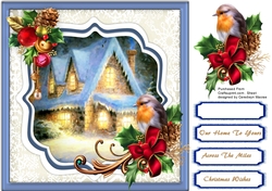 Beautiful Christmas Home and Robin