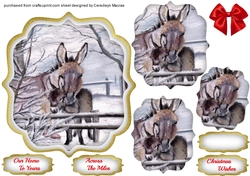 Donkeys in the Snow ,
