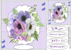 Stunning Anemones in a scalloped mat 