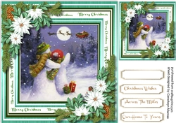 Presents for the Snowman with Poinsettias