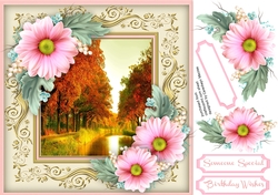Autumn Scene and Pink Daisys