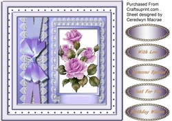 Beautiful Lilac Roses and Ribbon Bow
