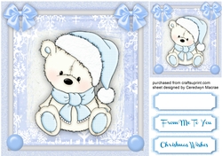 Christmas Bertie , Blue and White 