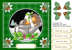 Hedgehog Mistletoe Kiss