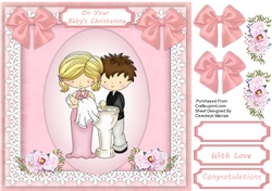 On your Babys Christning , Pink